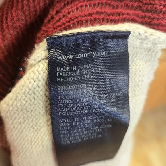 Tommy Hilfiger Womens Crop Crew Neck Sweater College Preppy Logo Cotton Medium - Picture 4 of 5